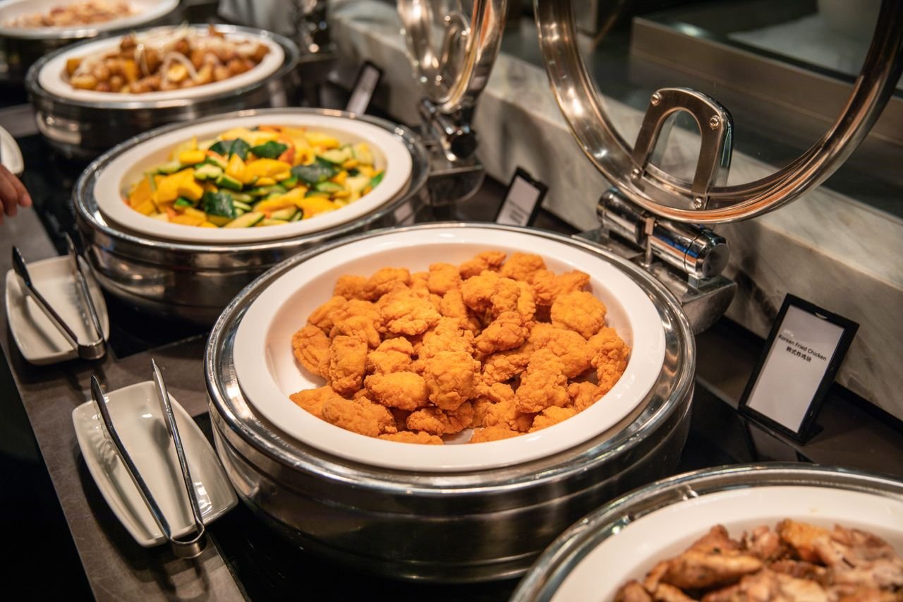 Serving pieces prepared for an event