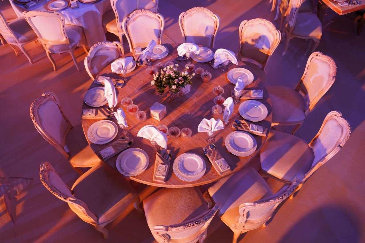 Elegant event table prepared for guests