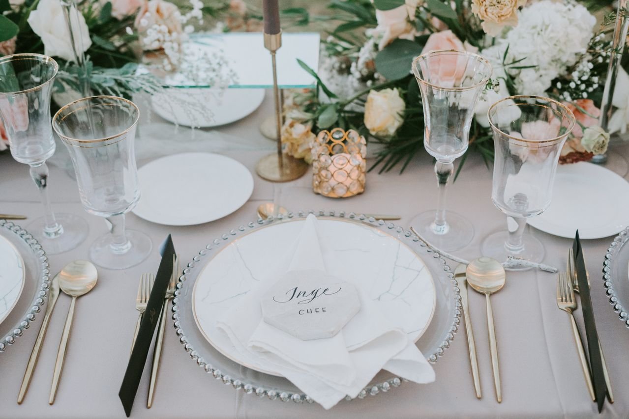 Elegant place settings arranged for an event